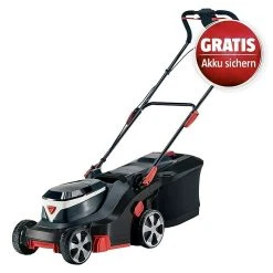 BAUHAUS AL-KO Bosch Home & Garden Compatible Akku-Rasenmäher Praktischer Tragegriff 18 V, 2 Akkus, 4 Ah, Schnittbreite: 38 Cm