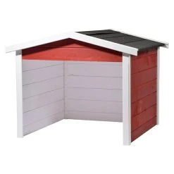 BAUHAUS Dobar Mähroboter-Garage 87 X 80 X 70 Cm, Schwarz/Weiß/Rot