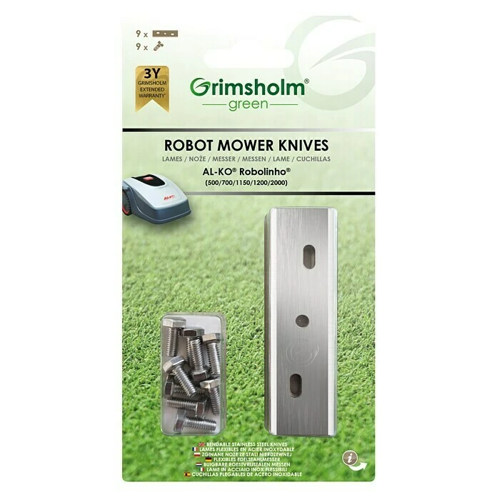 BAUHAUS Grimsholm Green Ersatzmesser Passend Für: AL-KO Robolinho (Elekt Modell) 3 BAUHAUS Grimsholm Green Ersatzmesser Passend Für: AL-KO Robolinho (Elekt Modell)