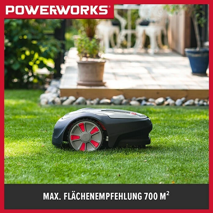 BAUHAUS Powerworks Mähroboter P7 20 V, 2 Ah, Max. Flächenempfehlung: 700 M² 8 BAUHAUS Powerworks Mähroboter P7 20 V, 2 Ah, Max. Flächenempfehlung: 700 M² – Bild 6